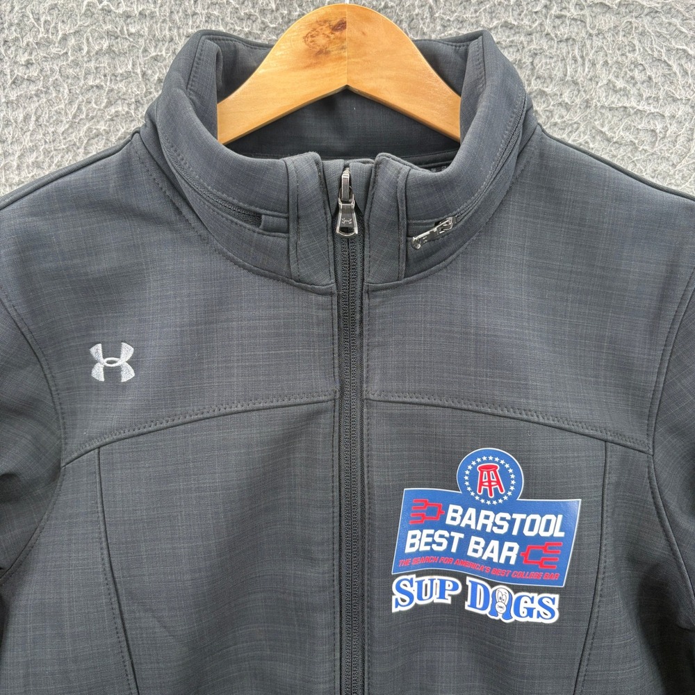 Under Armour Jacket Mens M Black ColdGear Infrared Barstool Sports Sup Dogs Bar